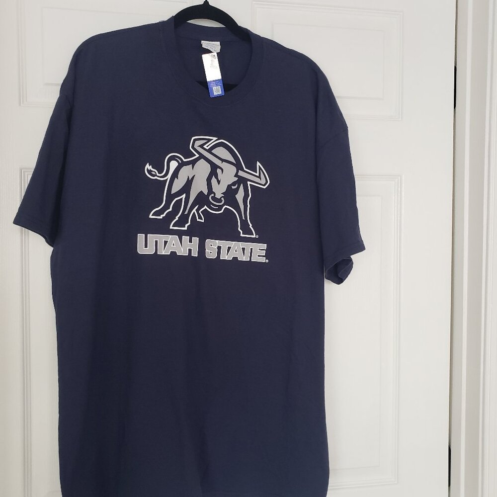Utah State Aggies Men's Port & Company‎ T-Shirt Navy Size 2XL New with Tags